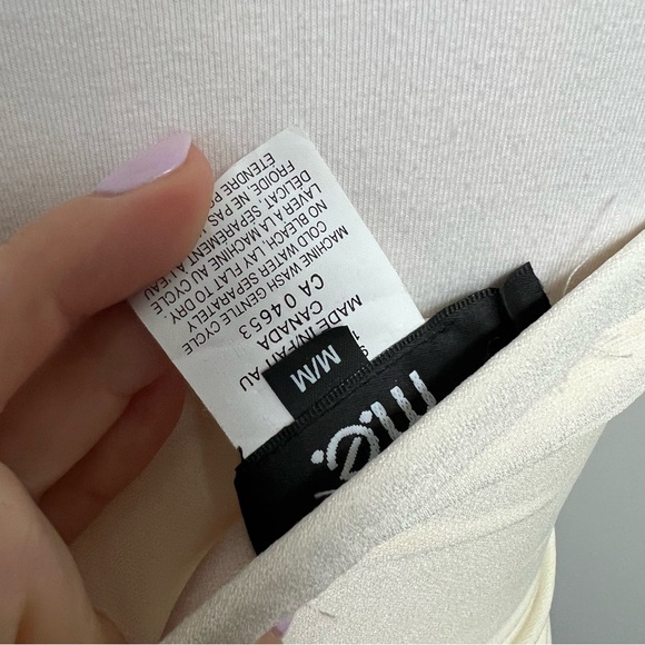 Vintage Y2K Cream Tube Top – Minimalist Stretch Bandeau M - Picture 5 of 5